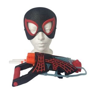 Marvel Spider-Man Web Bolt Nerf Blaster and Miles Morales Mask Bundle
